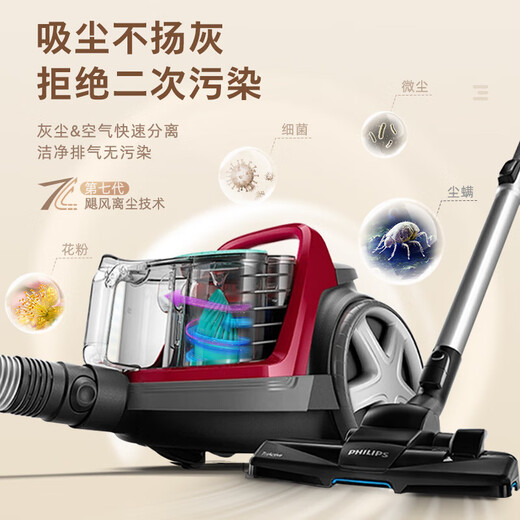 Philips Haushaltsaugenreiniger FC8632 hoher Saugleistung Horizontaler Teppich Stille Milbenentfernung kleine Größe 9735 XB2023/Standardkonfiguration