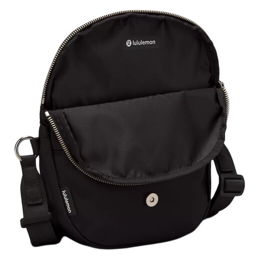 lululemon Micro2L external pocket zipper shoulder crossbody bag super mini men and women same style black silver black silver
