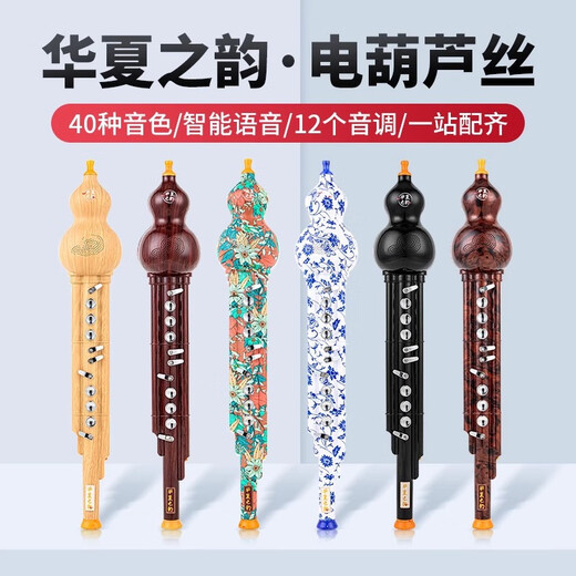 CHINE RHYME HUAXIA ELECTRIC HULUsi Musical Instruments Domestic Electronic Blow Tube Hulusi Electronic Electric Electric SA Instruments de musique débutant Nouveau type Hulusi-Blue et Porcelaine blanche