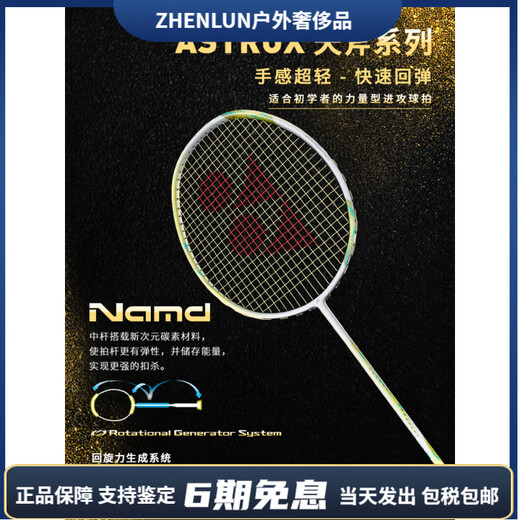 尤尼克斯（YONEX）羽毛球拍店单拍全碳素超轻礼盒 (现货)白金ASTROX天斧9900 尊享 YONEX BG65纳米耐久型