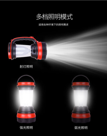 金莱特LED手电筒强光充电家用应急户外巡逻手提灯探照灯9255/8295 锂电L9276(7W)