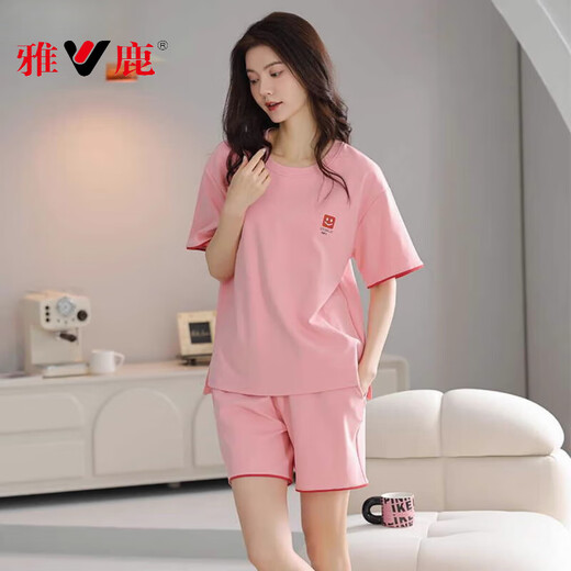 Yalu 2025 Neue Pyjamas für Frauen im Sommer Pure Cotton Kurzärmelige süße Casual Sports Home Clothing Set Z9855 M [empfohlen, 80-100 Jin zu tragen [Jin ist 0,5 kg]]]