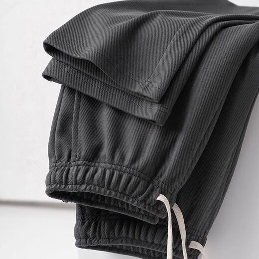 Twill straight casual pants men's autumn and winter fashion sports pants loose and versatile drapey wide-leg sweatpants men's spring and autumn black 2XL