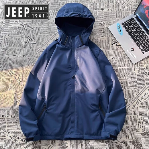 JEEP SPIRIT Jeep Charge Men's 2025 New Summer Thin Outdoor Three-in-One Jacket Soft Shell Mountain Climbing Suit Women's Wind-Back 6628 Black Men and Women's Three-in-One Reference Men's Model M