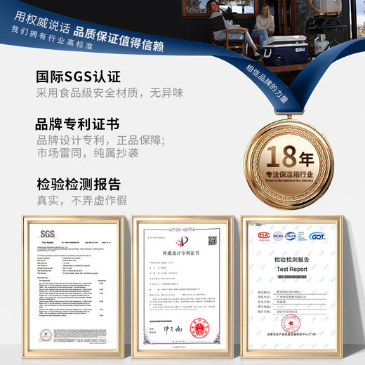 Eski Car Refrigerator Cooler Insulated Box 33L with Skylight Outdoor Insulated Box Cooler Camping Portable Fresh Box 10L (With Ice Brick 1)