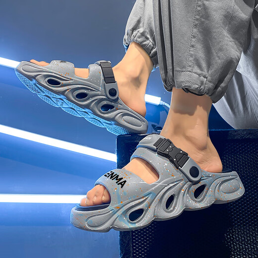 SEMIR SUMIR SUMPLADO OFICIAL DE SUMPLIENCIAS MENORES DE SUMPLEZA VUELO Sandalias de dos usos fuera de la playa Sports Soft Sole de una línea Conducción para zapatos Volcanic Ash 40 -41