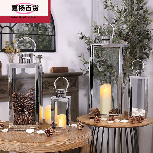 Chandelier à chandelle dîner européen simple en acier inoxydable léger luxe chandeliers ornements en argent doré éolien éolien clair