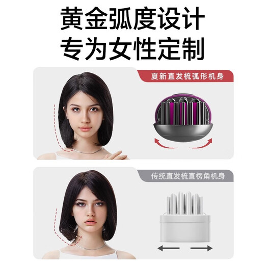 DIKTT German hair straightening comb with negative ions that won't hurt your hair, wireless and portable, anti-static, Zhao Lusi's same style splint straight hair artifact, curly hair bangs, dual-purpose styling, inner buckle and fluffy two-in-one candy powder, 900 million negative ions, won't hurt your hair, exclusive version, 80 million negative ions for hair care, digital display