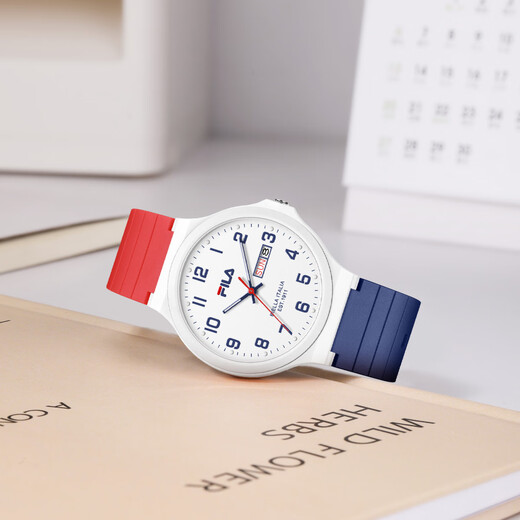 FILA New Year's gift quartz watch for middle school and high school children, fashionable bi-calendar male and female student exam form 6691-009