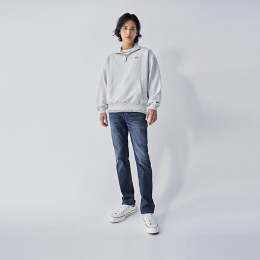 Lee25 осенне-зимние новые 723 тонкие прямые темно-синие мужские джинсы со средней талией с пятью карманами темно-синие 33