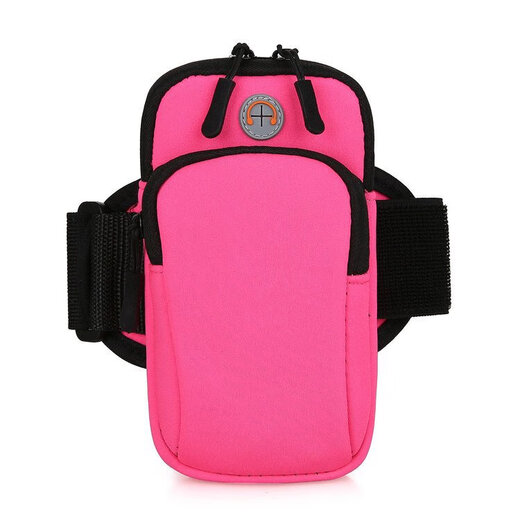 German running mobile phone arm bag women's fitness arm bag summer waterproof arm bag wrist bag outdoor sports mobile phone bag rose red