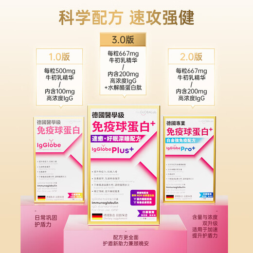 the GLOBALab德国高普免疫球蛋白胶囊提高免疫力成人儿童牛初乳丙种球蛋白肽 【10盒装-团购低价】IgGlobe德国免疫球蛋白