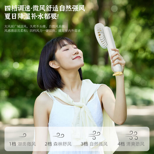 JCZS25新款双喷雾可爱鸭子小风扇便携式随身电风扇迷你手拿风扇方便外出 蓝色-6621