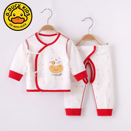 G.Duckkids Neugeborenes Baby Split Set reines Baumwollbaby Herbst Kleidung Herbsthose Neugeborene Mönch Vollmond Kleidung vier Saisons Baby Pyjamas 11155 Blau Four Seasons 52 (empfohlen für Neugeborene 8-10 Jin [Jin gleich 0,5 kg]))