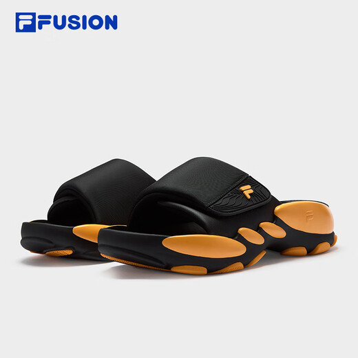FILA FUSION斐乐潮牌男鞋ANTS SLIPPER拖鞋2025夏季新款蚂蚁拖鞋 黑/万寿菊橙-BZ 41
