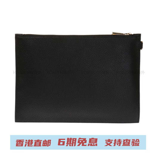 Versace Medusa logo LOGO zipper closure Cotton wallet clutch Large men's black Gift box (basic + original box)