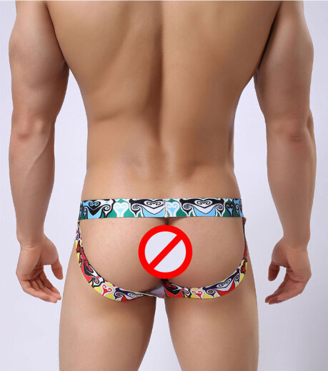 Stacey (STACEY) men's underwear breathable hip lifting thong fashion u convex sexy personality fun men's underwear double thong men's white M