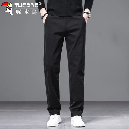 Woodpecker (TUCANO) Casual Pants Men's Pants Autumn and Winter Men's Loose Straight Business Trendy Versatile Suit Pants Men's Dark Gray 32