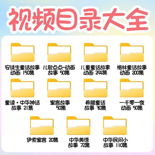 【U盘】儿童童话故事动画视频少儿安徒生格林童话一千零一夜早教 故事大全动画视频(全部1047集)