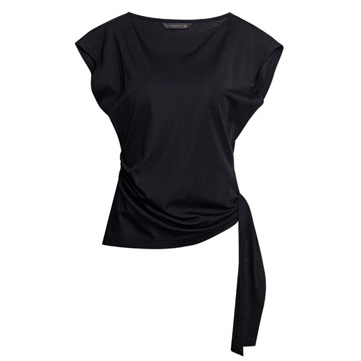 Roeyshouse Royshouse T-shirt pour les femmes 2025 Été Simple Commutiting Design Triton Top 12155 Black M
