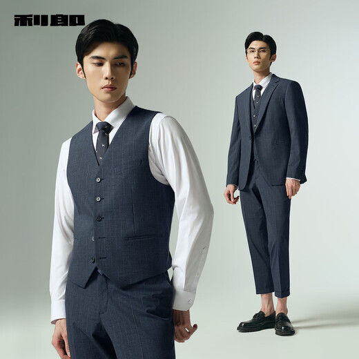 Suite Lilang Trewhed pantalon et jambes plié pour hommes Automne 2025 Nouvelle robe formelle commerciale à rayures colorées Bleu foncé (G5QXF821SA) 2XL 180 / 92A