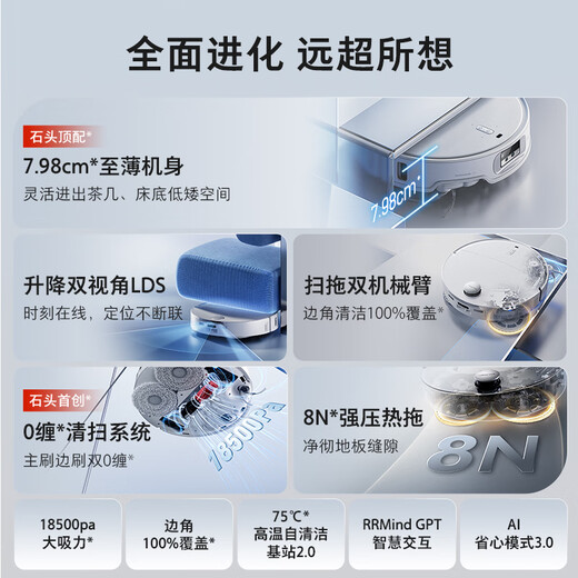 Roborock robot barredor todo en uno para barrer y trapear P20 Plus Máquina para barrer, trapear, lavar y secar todo en uno Recolección automática de polvo Lavado con agua caliente Trapeador Secado y rehidratación Trapeador P20 Plus