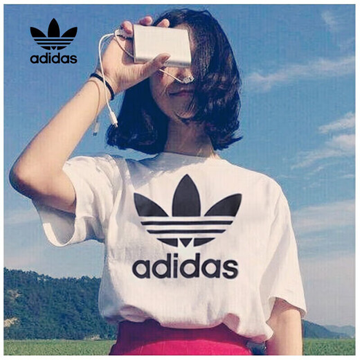 阿迪达斯 （adidas）女装夏季新款透气圆领短袖t恤运动休闲时尚半袖 CV9889 S