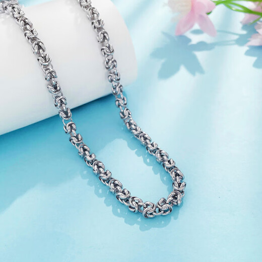 Laomiao platinum necklace men's pt950 double faucet platinum chain birthday gift for boyfriend and husband, about 47.07g - chain length 62cm