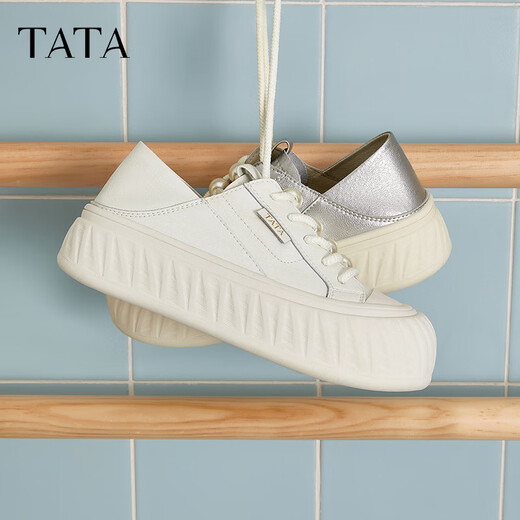 TATA Casual Sombro grueso Zapatos para mujeres 2025 Summer CT701BM5 White 37