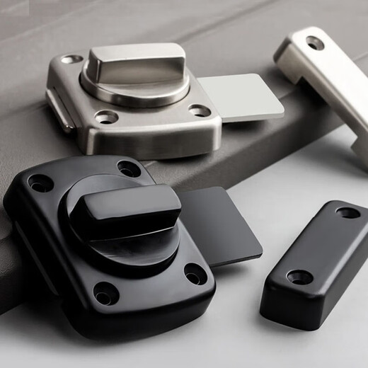 Honggong punch-free latch door bolt door buckle anti-theft bathroom bedroom anti-lock artifact anti-lock buckle no punch large black