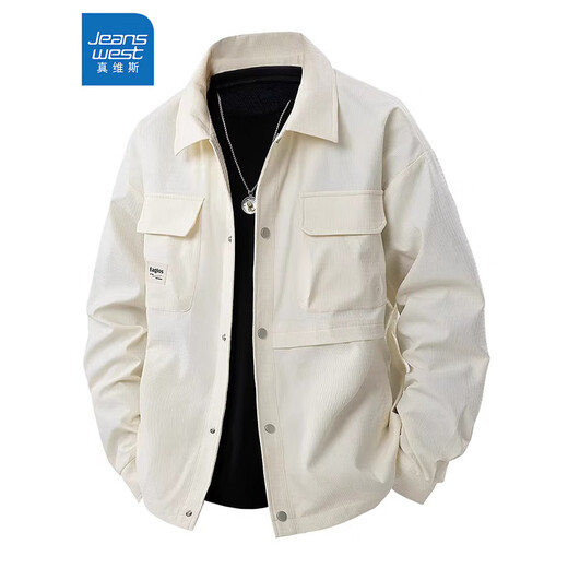 JEANSWEST Fat American Lapel Work Jacket Men's Spring and Autumn Extra Fat Extra Large Loose Casual Thin Fat Guy Velvet Jacket Black Regular 5XL Recommended 210-230Jin Jin is equal to 0.5 kg