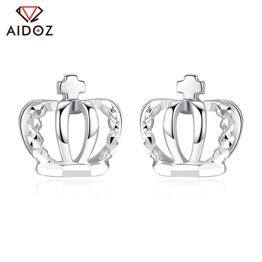 Aido Diamond pt950 platinum crown earrings for women, fashionable platinum earrings for ear care, small earrings, weight 1.8-2.0 grams + delivery certificate