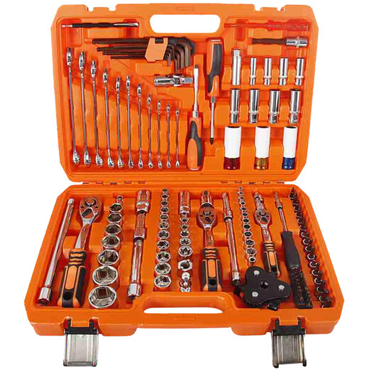 Sanqihu Auto Repair Tool Set Industrial Grade Suitcase Ratchet Wrench Socket Repair Factory Hardware Warranty 121-piece Set (A1-E12108) Large, Medium and Small