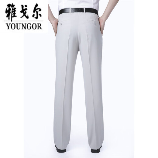 CEO Yageor Mulberry Seda West Pants Men Casual delgada delgada de mediana edad Padry Summer Línea recta Pantalones Beige 833 Mulberry S Size 29 cintura 2 pies 2 = 73c