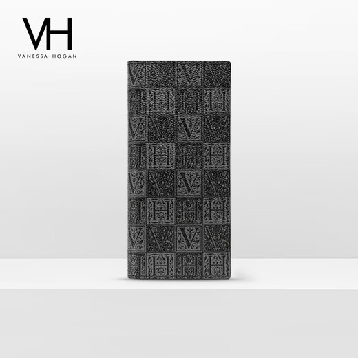 VANESSA HOGAN VH男士钱包杰运钱包礼盒装生日送男友礼物时尚手拿包实用卡包 黑色