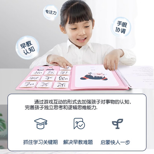 骉祥幼儿安静撕撕书宝宝识字游戏粘贴书儿童魔术贴玩具认字卡y 【全10本套】宝宝识字启蒙游戏书