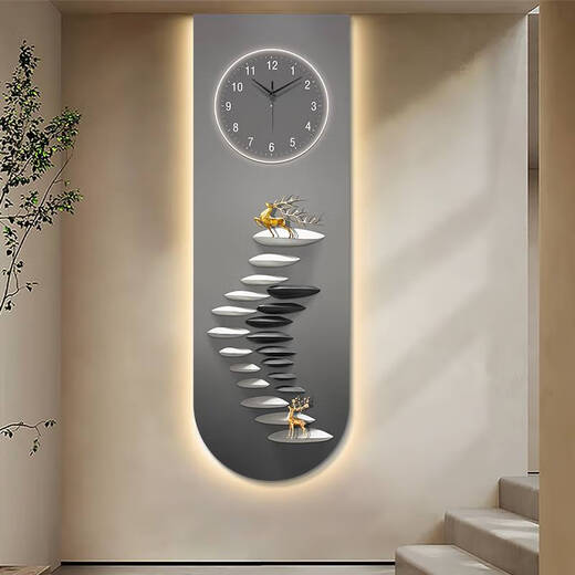 Writing the fantasy step by step high up U-shaped exquisite carving porch decoration painting Elk good meaning warm light background wall lamp painting X4877 30*90UV fine carving++ warm light painting insert