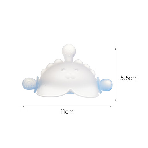 SunnyKinder chick half-grabbing teether baby molar stick baby teething period silicone toy chewing gum can be boiled and anti-eating hand artifact blue