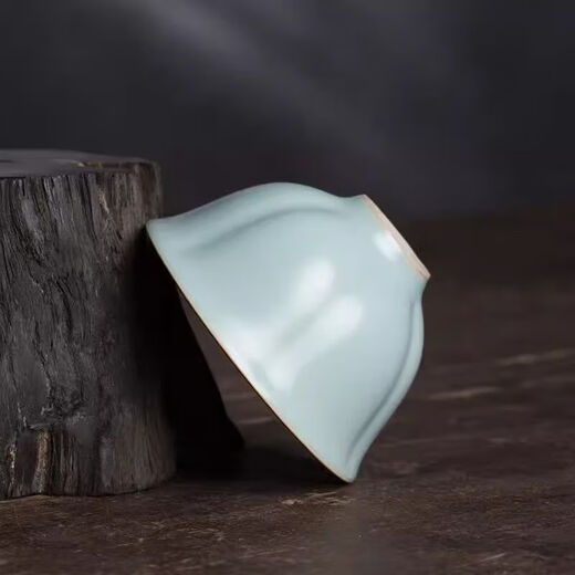 Tianqing Ru Kiln Master Cup single cup opening can hold high-end handmade ceramic tea cup Ru porcelain Kung Fu tea cup tea cup Ru Kiln Master Cup two pieces