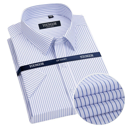CEO Yageol kurzärmeliges Hemd für Herren Sommer Neue formelle Kleidung für Business Cason Cotton Polyester, ohne mehrfarbige dünne, vielseitige Auskleidung Kurzarm 6630 38 zu bügeln
