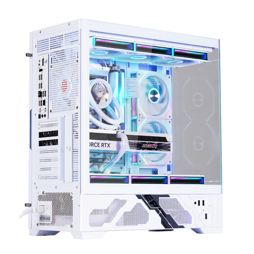 Wanjia Millennium AXT digital display version white gaming computer desktop case supports 360 water-cooled ATX motherboard digital display 270 sea view room