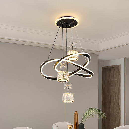 Restaurant lustres modernes simples salle à manger table à manger table lampe de la lampe Internet Célébrité des lustres réglables New Zhongshan lampe 12099y blanc 50 cm de diamètre - trois couleurs sans poteau