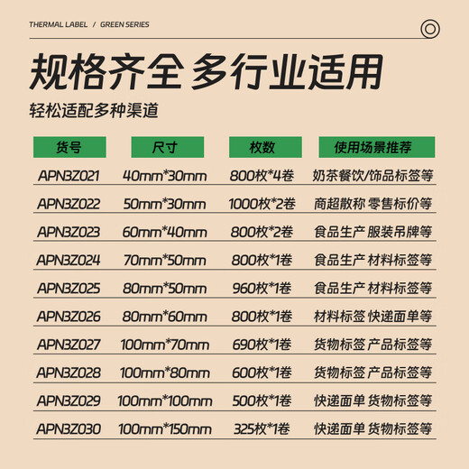 晨光（M&G）绿晨光100*70mm*690张*12卷三防热敏标签打印纸 快递面单不干胶打印纸条码纸