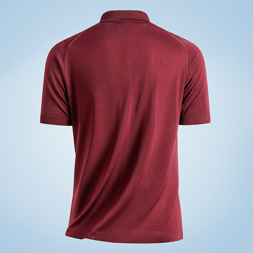 Mengtejiao [Recommended by the Central Mother][Imported bright silk/] Short-sleeved polo shirt for men's business high-end summer striped t-shirt casual MT 9195 Burgundy L 5 175