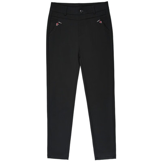 Baisi Shield Middle-Alter Damenhosen 2025 Neue Mutter Hosen Frühlings- und Herbsthosen Herbst und Winter plus Fleece Lose gerade Hosen Frauen 9928 Elastische Taille Schwarze Hose 27