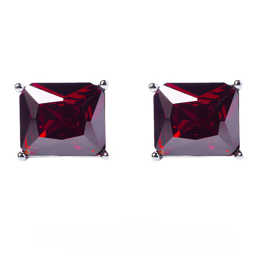 Nosskiss Herren leichte Luxus luxuriöser französischer Edelstein Rotkristall Manschettenknöpfe High-End Business Mode Manschettenknöpfe Ärmeln Nagel Geschenk Geburtstag Geschenk Juwel rot
