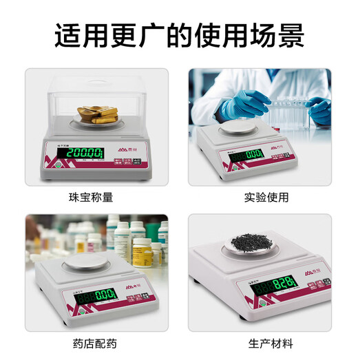 Xiangshan electronic balance scale 0.01g high-precision electronic scale gram analysis balance gold jewelry scale 0.01g with windshield weight (please calibrate before use)