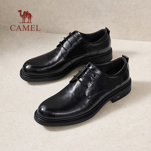 Camel (CAMEL) cowhide casual and comfortable commuting derby wedding business formal leather shoes for men G15A213003 black 41