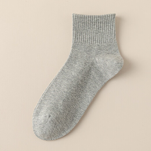 Solid color socks men's short socks mesh summer thin boneless breathable sweat-absorbing short socks [5 colors 5 pairs] 5 pairs
