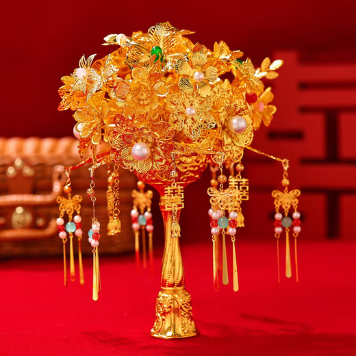Bouquet de neige Golden Handd Flower fini produit DIY MATÉRIEL SAG DIANCUI ENGAGEMENT MARIAGE MARIAGE CADEAU pour la mariée et le cadeau de la mariée Diancui coloré - Produit fini + boîte cadeau + sac cadeau + carte de voeux